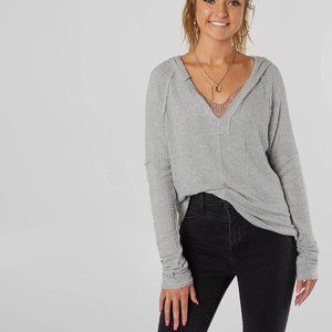 BUCKLE Fitz & Eddi Waffle Knit Hoodie Small Gray